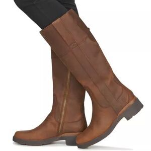 Timberland Graceyn Womens 7.5 Waterproof Tall Boot Side Zip Leather Distressed